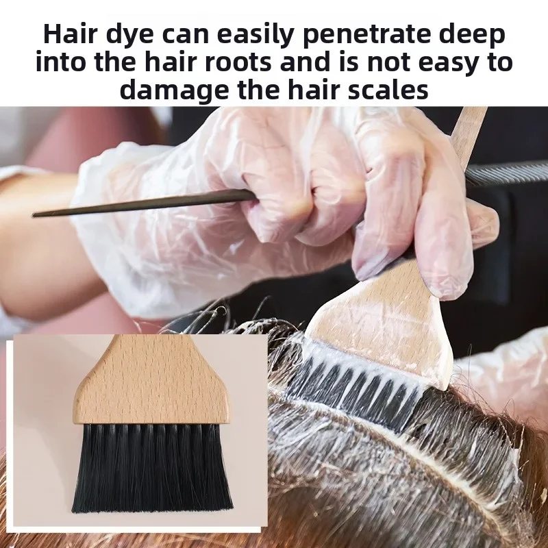 Bamboo Hair Dye Brush Sharp Point Tail Design Wide Brush Bristles Bamboo Tinting Comb Solid Wood Handle Salon Coloring Tool