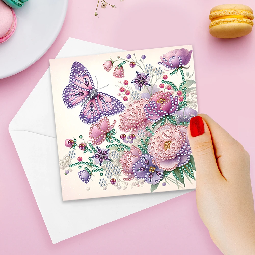 

6Pcs Animal Plant DIY Diamond Painting Greeting Card Diamond Mosaic Festival Gift Cards Birthday Gift for Friend