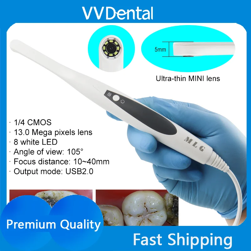Dental Super Mini Lens Intraoral Camera 13.0 Mega Pixels USB 8 White LED Dental Intra Oral Examination CMOS Dentistry Equipment