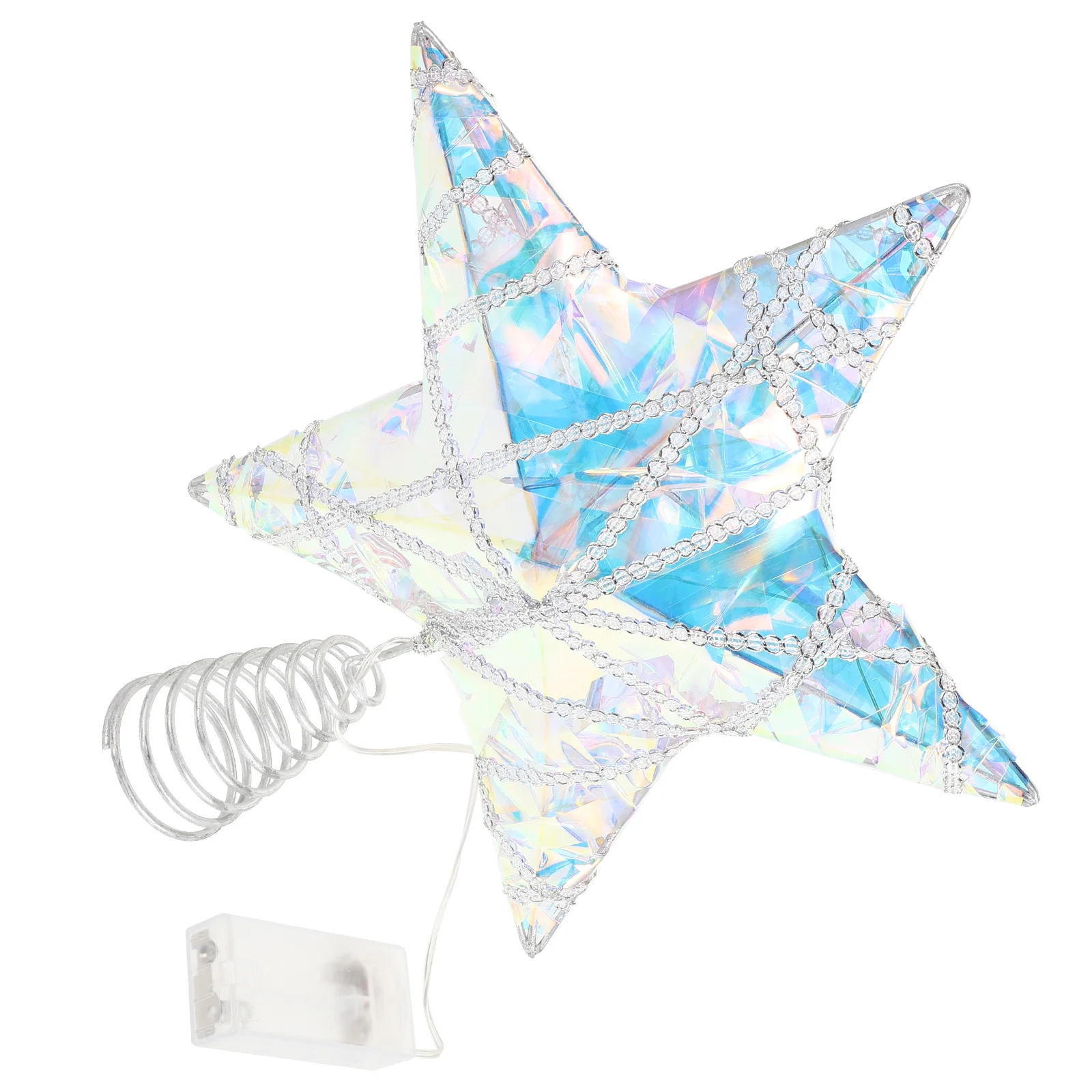 

Illuminated Christmas Tree Topper Star with Sparkle Finish Colorful Holiday Light for Xmas Decorations Easy Install Treetop