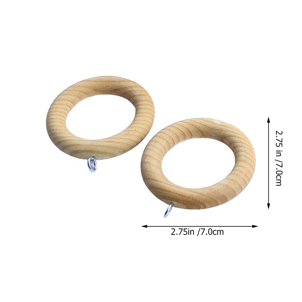 Anillos colgantes de madera para cortinas, ganchos deslizantes lisos para cortinas, cierre de anillo de elevación romano, accesorios de hebilla para cortina de ventana, 2 uds.