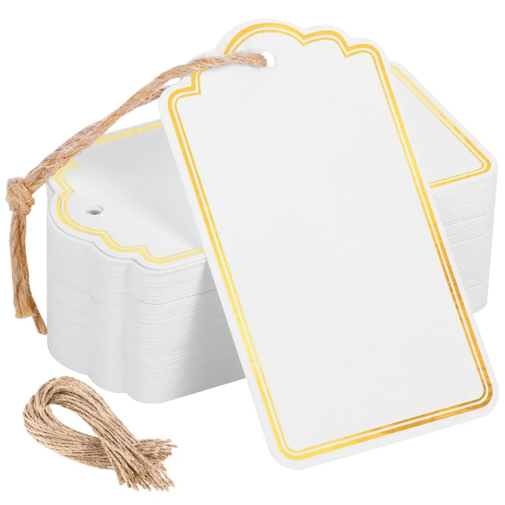 60Pcs Durable DIY Handwriting Blank Tag Rectangular Hanging Decoration Price Tags Packaging Label Packaging Decoration