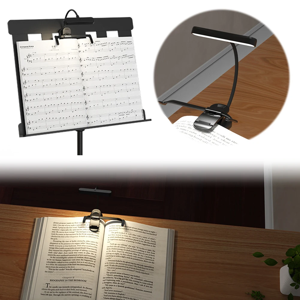 Music Stand Light Rechargeable Clip-on Piano Light 3 Light Color Piano Music Sheet Light Piano Stand Lamp for Music Sheet