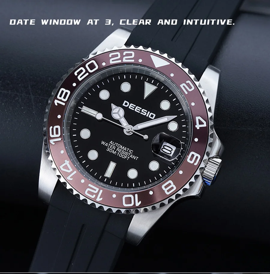 Deesio Automatische Mechanische Uhr für Herren 41mm 316L Edelstahl Uhr Leuchtende Zeiger 30M Wasserdicht Kostenloser Versand – Detail 19