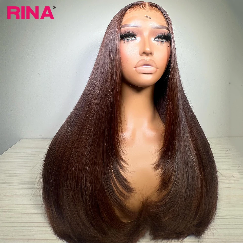 

Brown color 13x4 Lace Front Human Hair wigs 13x6 Transparent Straight Lace Frontal Wig 5X5 Closure Human Hair Wig For Women