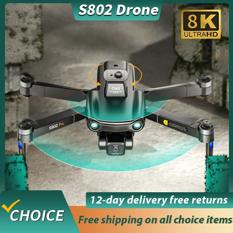 Drone dua kamera, untuk Dji S802 Drone profesional 3-axis Gimbal EIS Anti guncangan GPS HD kamera ganda aliran optik Positionin WIFI FPV 5000m