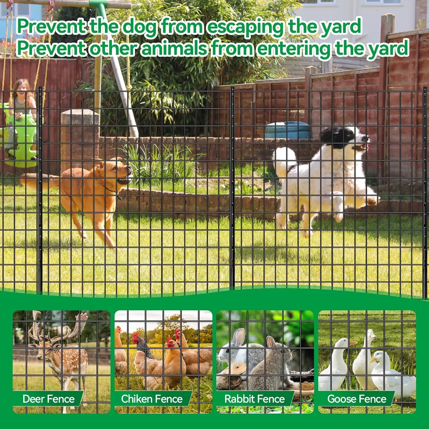 سياج سلكي ملحوم مطلي بولي كلوريد الفينيل، 100 قدم × 24 بوصة، شبكة حديقة مقاومة للصدأ لحاجز الحيوانات وحماية النباتات