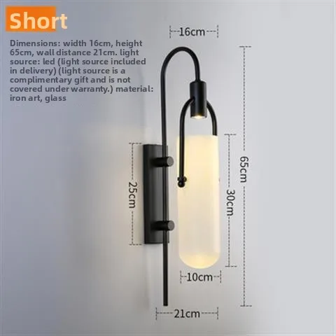 مصباح جداري زجاجي حديث على الطراز الشمالي مصمم إبداعي بجانب السرير لغرفة المعيشة وغرفة النوم وممر الدرج