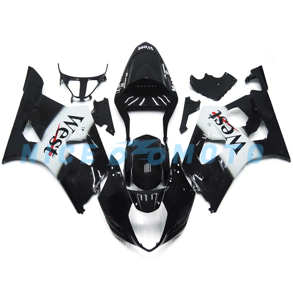 

Black white fairings set for GSXR1000 2003 2004 K3 GSXR 1000 03 04 ABS Plastic Fairing kit