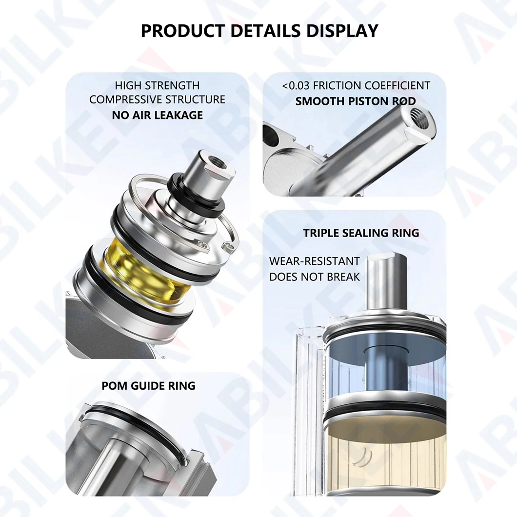 ABILKEEN SDA100X25B SDA Series Thin Air Cylinder 100MM Male Thread Bore X 25MM Stroke Double Acting Pneumatic Compact Cylinder