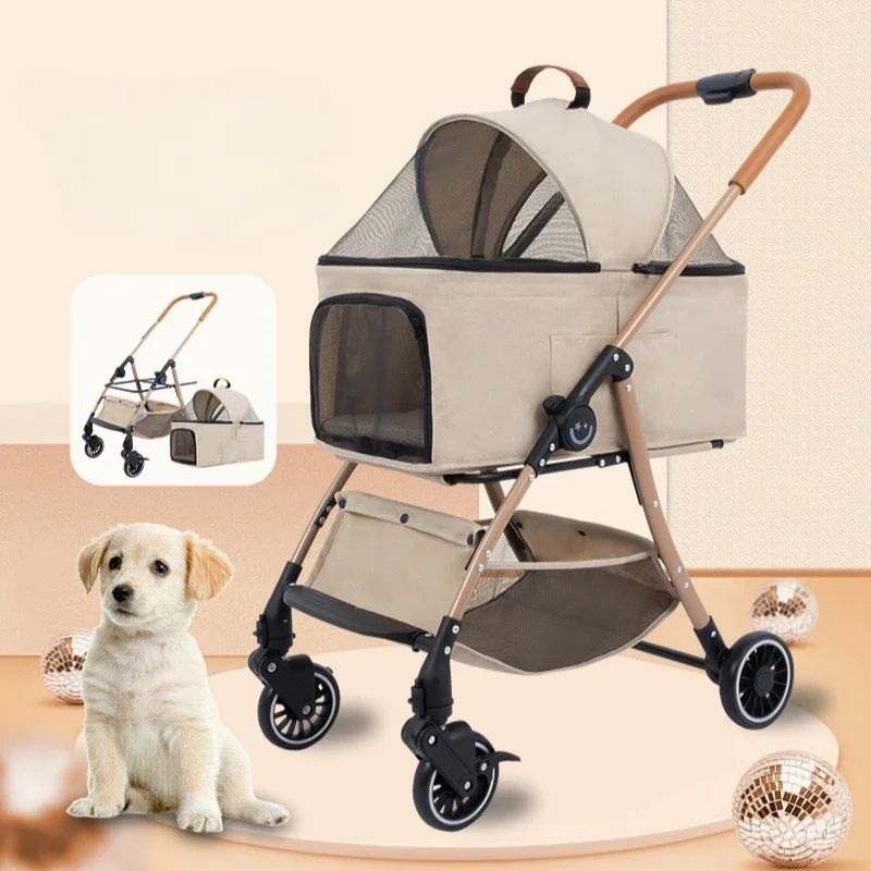 Lightweight Pet Stroller for Dogs and Cats Small and Medium-sized Pet Strollers Anti-scratch and Tear-resistant Pet Strollers