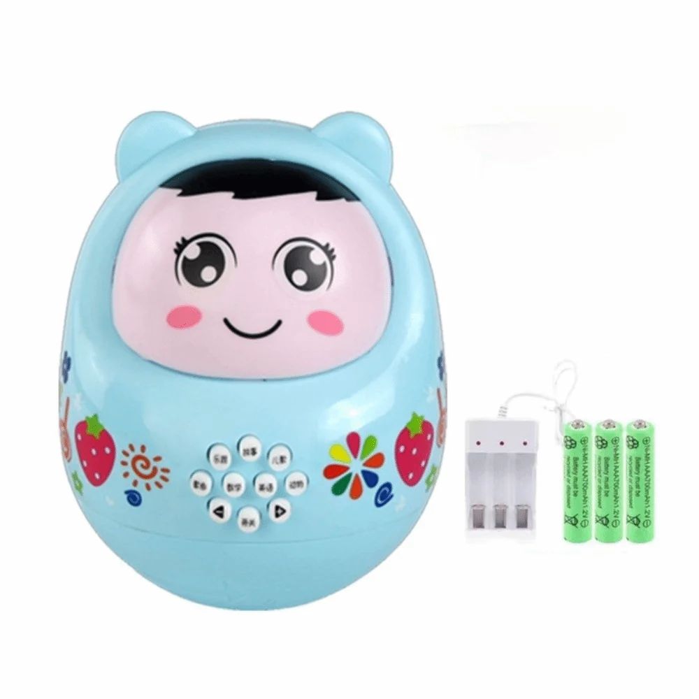 เครื่องเล่นดนตรีพลาสติกสำหรับเด็กเล็ก รุ่นใหม่ รูปทรงตุ๊กตาหมุนได้ พร้อมนิทานการ์ตูน ของเล่นเสริมพัฒนาการในวัยเด็ก