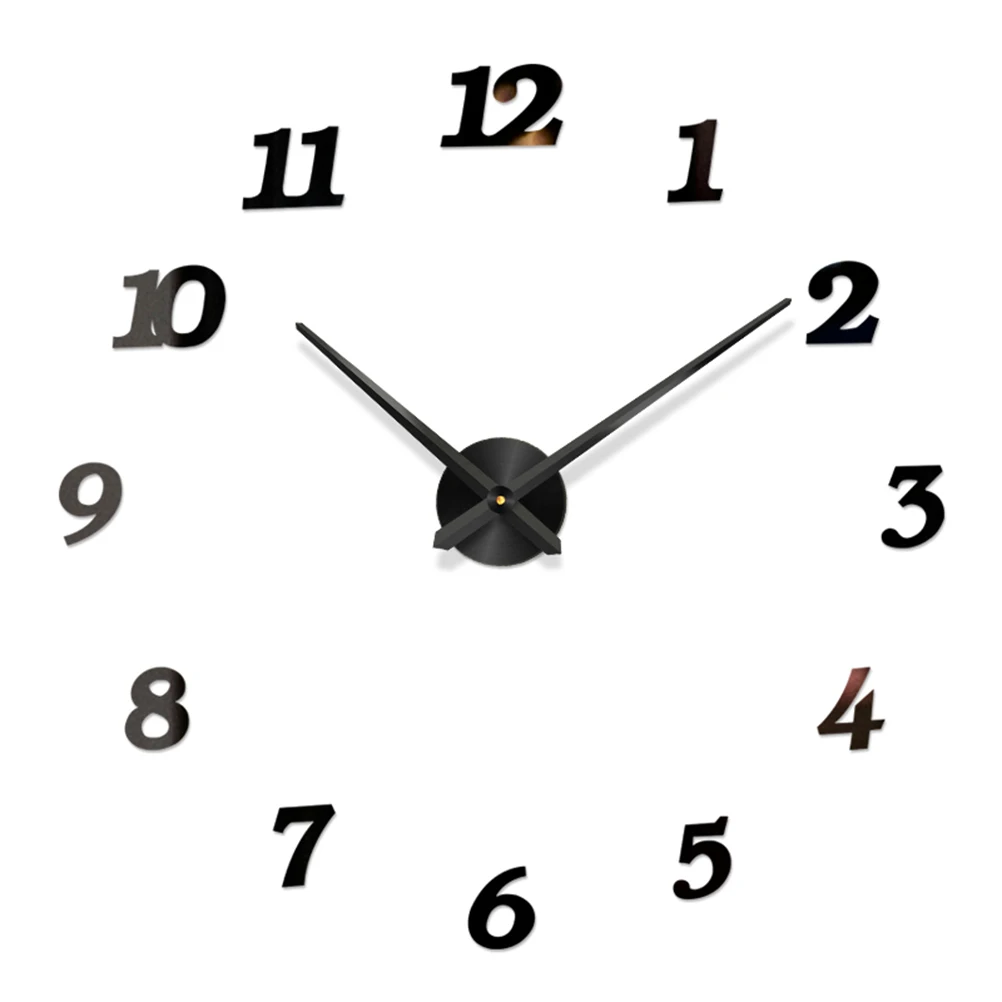 

Large Wall Clock Number Round Acrylic Frameless Wall Clock DIY Home Decor Wall Clock for Living Room without Batter