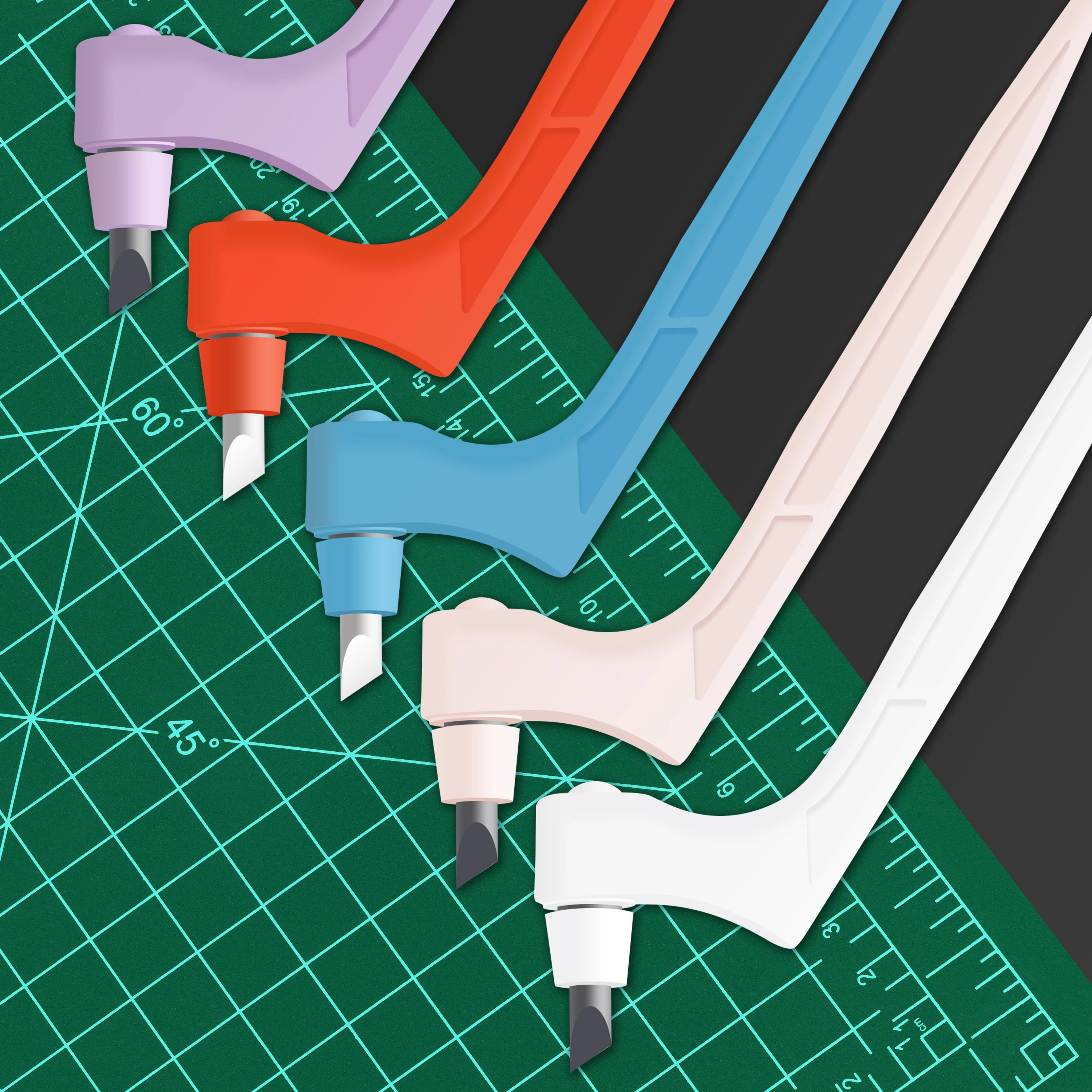 سكين نقش دوار محمول، سكين فني دوار وقلم، رأس نقش قلم قطع الورق، أدوات قطع يدوية فنية ذاتية الصنع #2