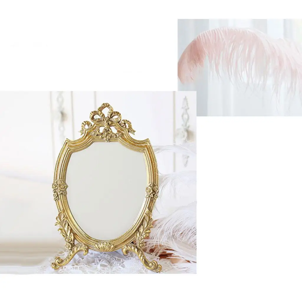 Miroir de Maquillage localité en Résine de Style Vintage, avec Support, Commode