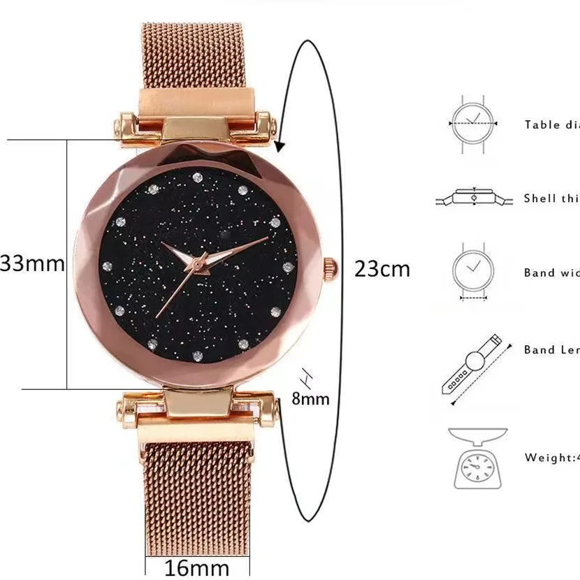 Fashionable temperament boutique gift box luxury and exquisite five-piece suit women\'s casual fashion crown set quartz watch