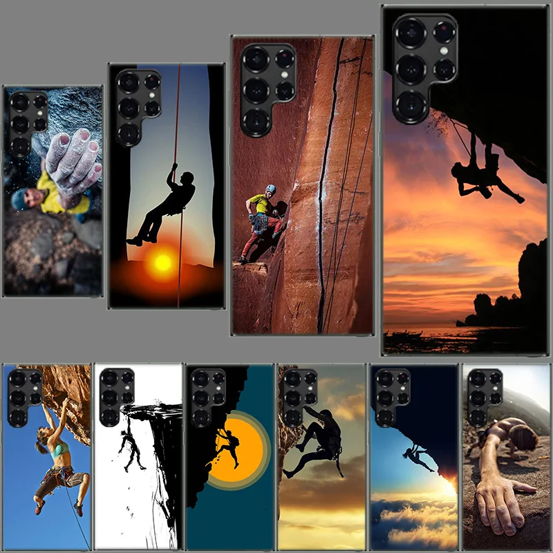 Extreme Adventure Rock Climbing Clear Case for Samsung Galaxy S24 S22 Ultra S23 S21 S20 FE Capa Phone Cover S10 S9 S8 Plus S10E