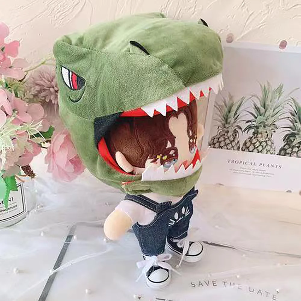 Holiday Cosplay PP Cotton Doll Headgear Dinosaur Green Adult Plush Dinosaur Hat Warm Shark Plush Shark Hat Kids Gift