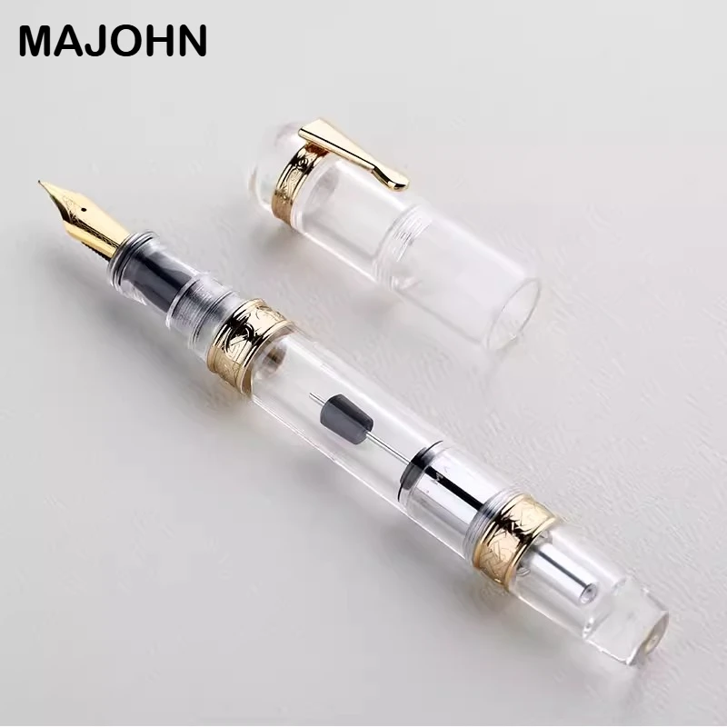 

Ручка-фонтан MAJOHN C5 с высокоэффективным акриловым чернильным картриджем, инновационная пишущая ручка с поршневым механизмом, школьные принадлежности, канцелярия