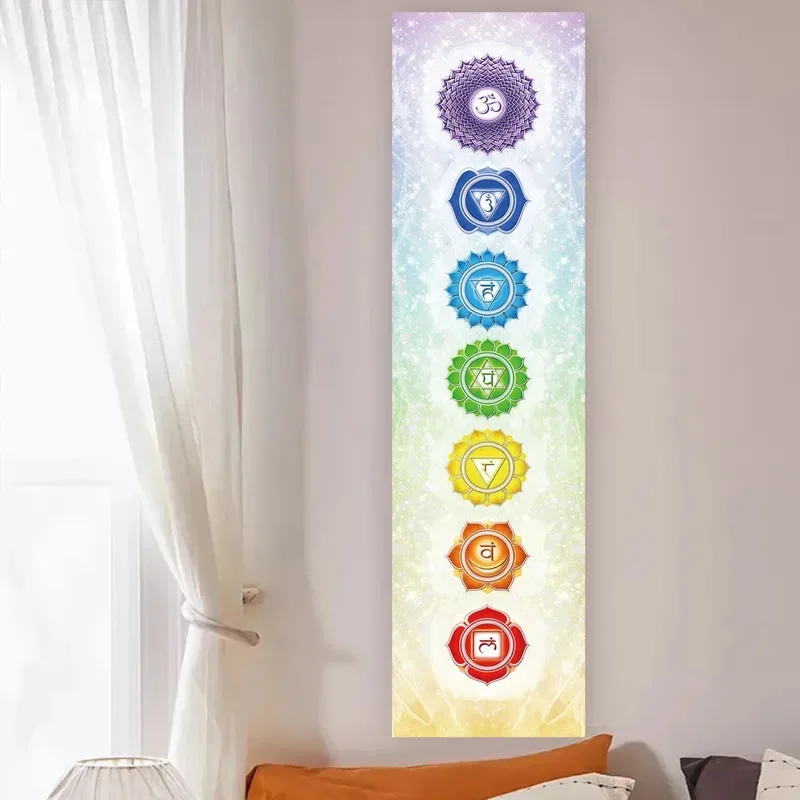 Tapisserie verticale VIKAMA Rainbow Energy pour la guérison spirituelle, la méditation et la décoration murale de l'espace de yoga