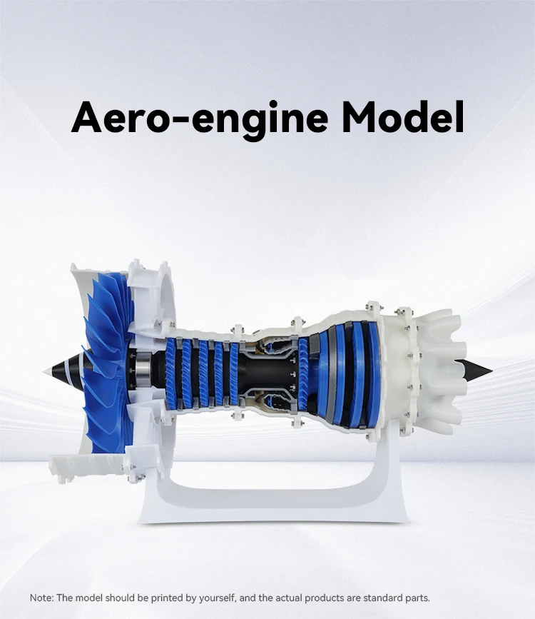 For Bambu Lab Aircraft engine MH006 / LED Light/Marble Track/Three-axis Tourbillon 3D Print Parts Model Kit