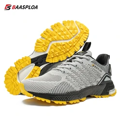 Baasploa Men Professional Running Shoes Breathable Training Shoes Lightweight Sneakers Non-Slip Track Tennis Walking Sport Shoe