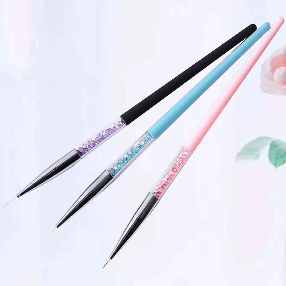 

3Pcs Nail Art Pen Set Fine Line Drawing Tool for DIY Manicure Design Ultra Thin Tip Brush for Detailed Flower Patterns