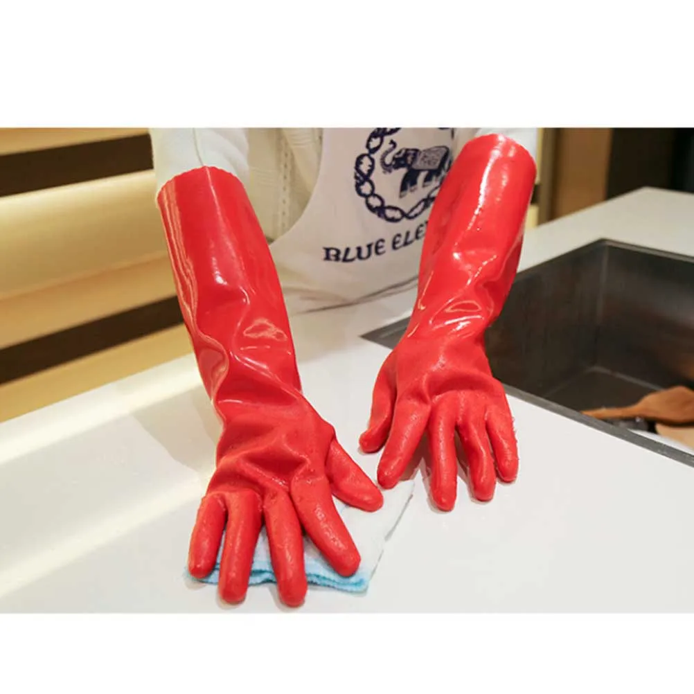

Fleece-lined Non-slip Gloves Thickened Cleaning Kitchen Dishwashing Pet Care Laundry Car Wash Gardening Work Gloves Home