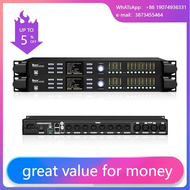 

Hot Sell 4inx8out DSP Speaker Management Sound System Professional Digital Audio Processor DJ Music Software Control Drive Rack