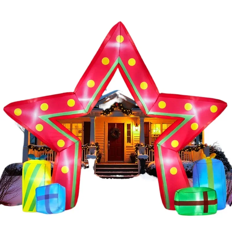 

Garden ornaments Arch Pentagram LED Christmas air mold Venue decoration Christmas inflatable new model