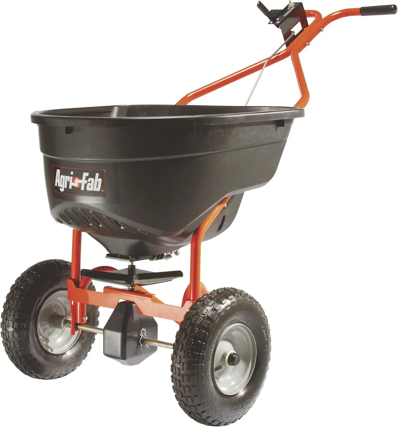 45-0462 Push Broadcast Spreader,Orange & Black,130-lb Capacity