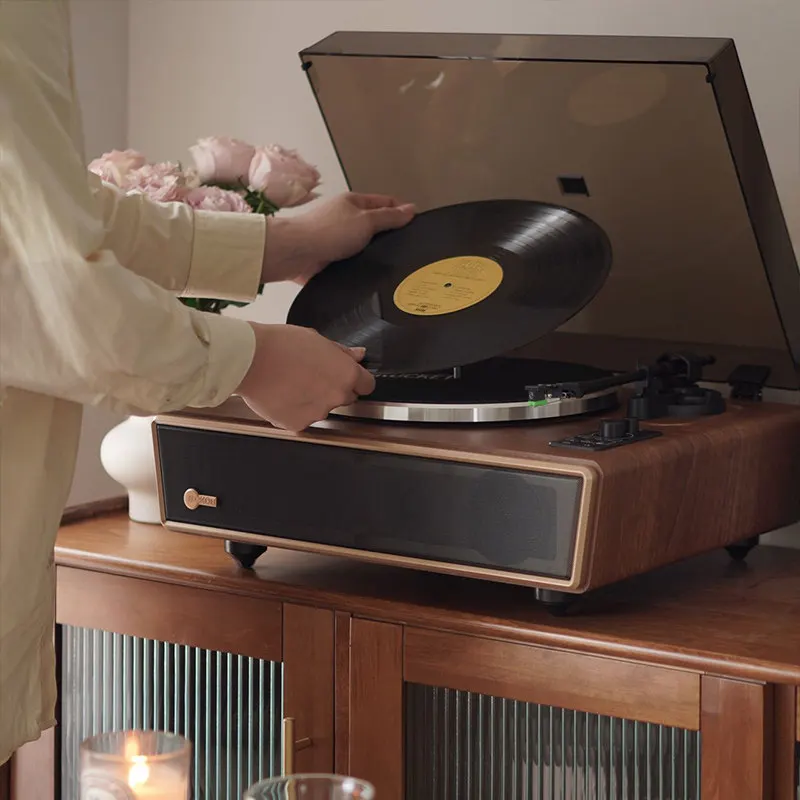 T vinyl record player stereo retro European style living room bluetooth speaker phonograph gift