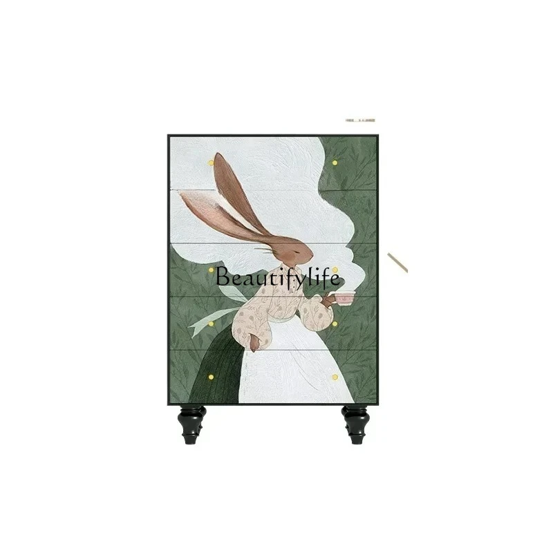 solid wood chest of drawers living room cream wind cute cabinet sofa side