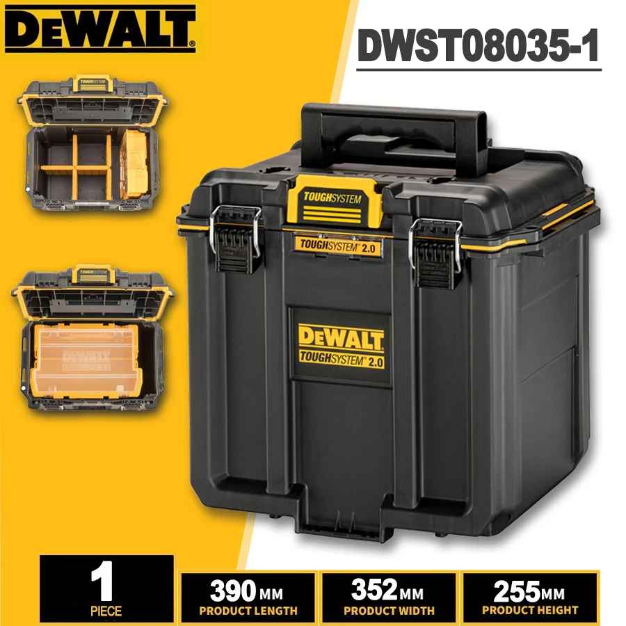 DEWALT Compact and Durable Deep Toolbox with Removable Dividers Storage Space Waterproof Dustproof Toolbox DWST08035-1