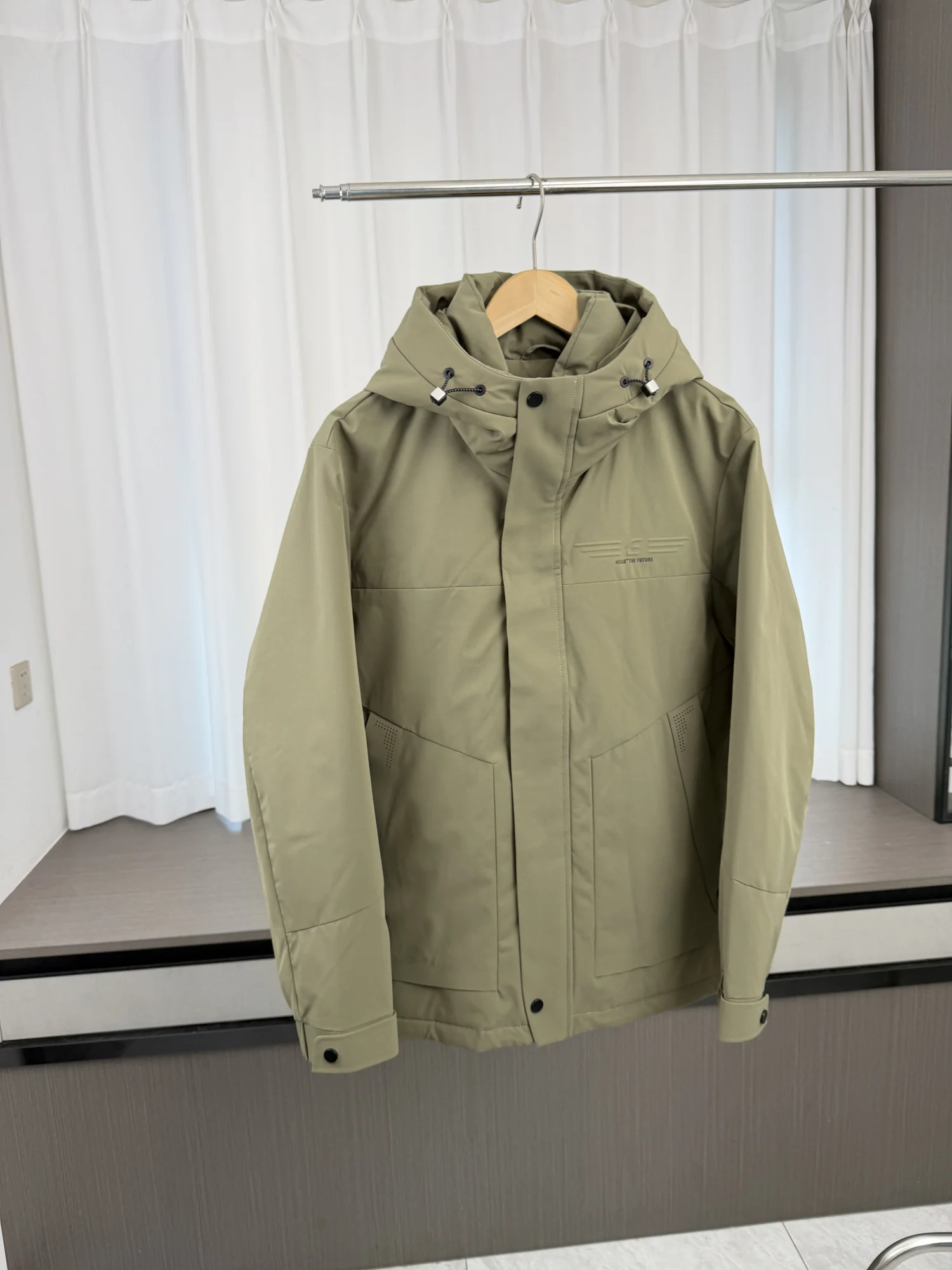 Thermal Locking Men's Cotton Jacket Hooded Windproof Outdoor Autumn Winter Fashion Urban Style Thickened Long Sleeve Coat