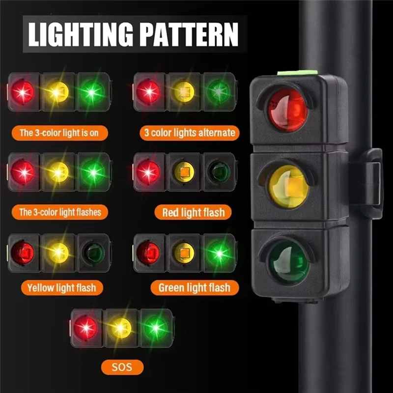 3 LED إبداع حركة المرور دراجة الضوء الخلفي تحذير السلامة الدراجة الخفيفة سهلة التركيب لملحقات ركوب الدراجات-AT20