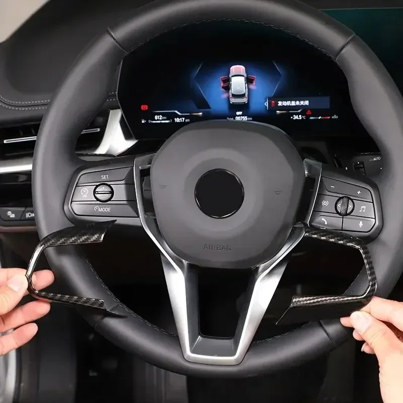 ABS ألياف الكربون عجلة توجيه سيارة أزرار غطاء إطاري الديكور الداخلية اكسسوارات السيارات لسيارات BMW X1 IX1 U11 2023-2025
