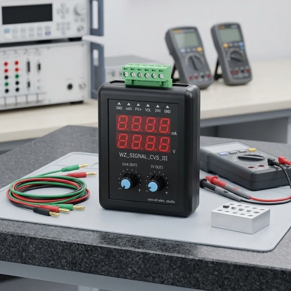 Loop Current Simulator 4-20mA Signal Generator Adjustable Signal Steps Low Voltage Indicator For Loop Calibration