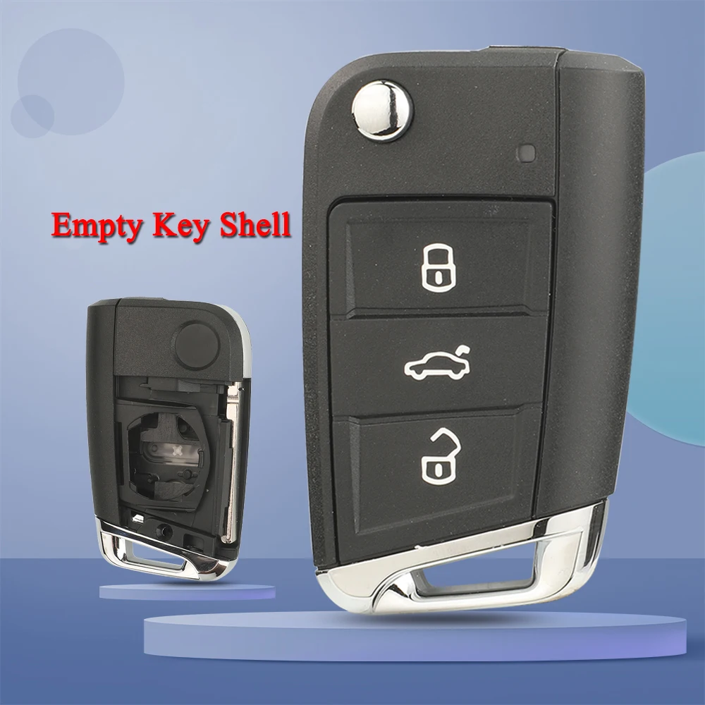 

Jingyuqin дистанционный автомобильный ключ, брелок с 3 кнопками для Volkswagen VW Skoda Seat Golf Polo T-CROSS 2017-2021, чехол без ключа Hu162t