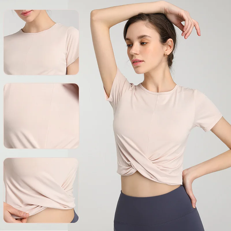Women's Sports T-Shirt Round Neck Short Sleeve Yoga Shirt Solid Color Thin Breathable Comfort Fashion Casual Summer 2024