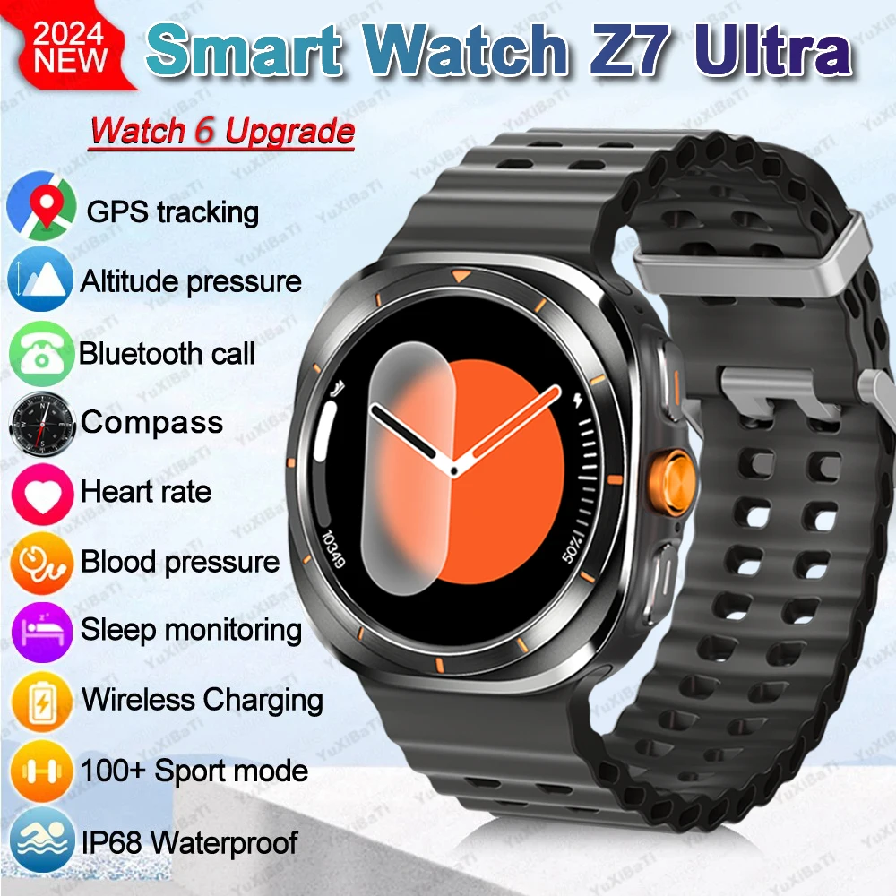 2024 New Fashion Smart Watch Z7 Ultra Men AMOLED Screen NFC Multi-Function Sports Compass Fitness Track Health Women Smart Watch