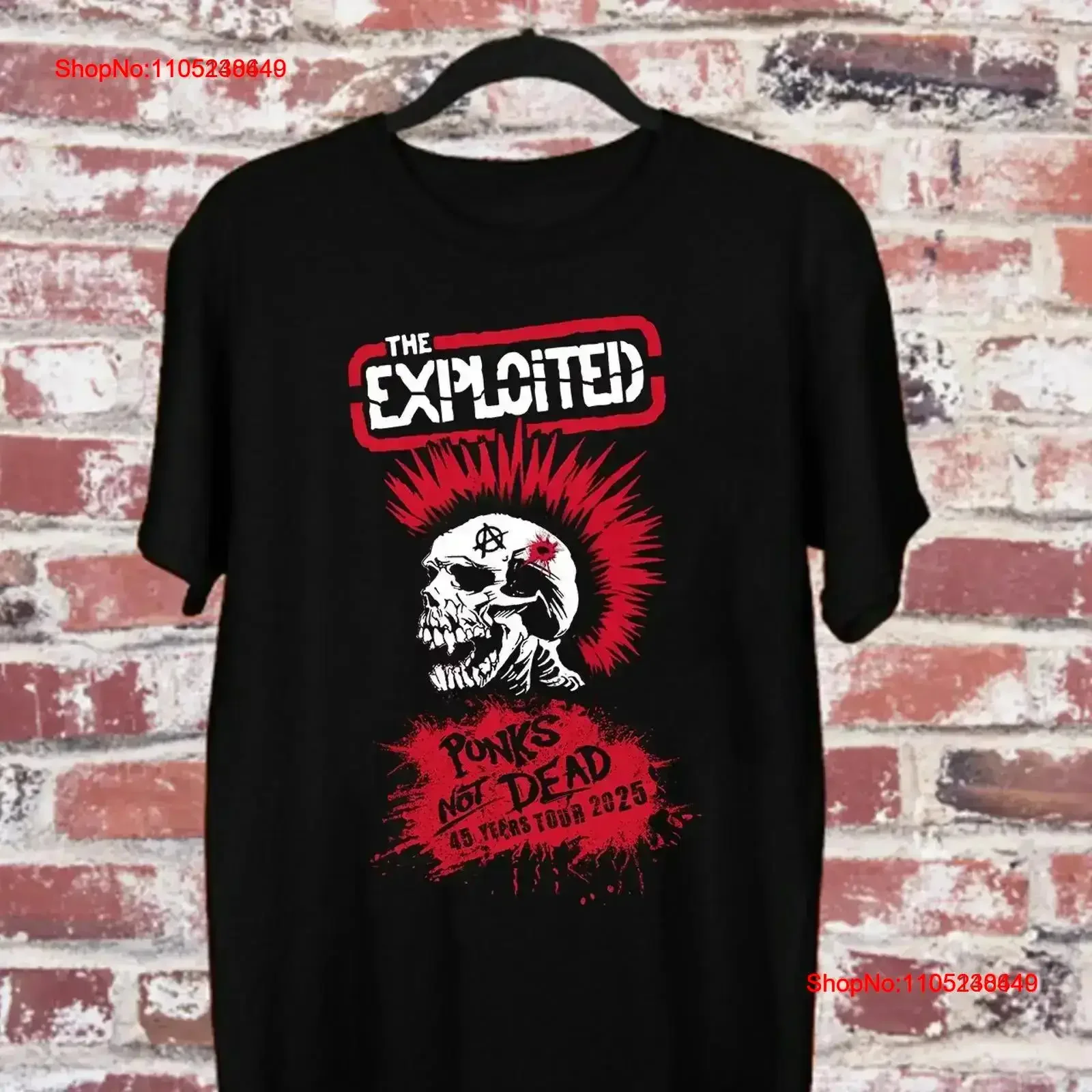 THE EXPLOITED BAND PUNKS NOT DEAD 45 YEARS TOUR T Shirt Size S 5XL ET1055 vintage Washed Soft designer clothes Stretched