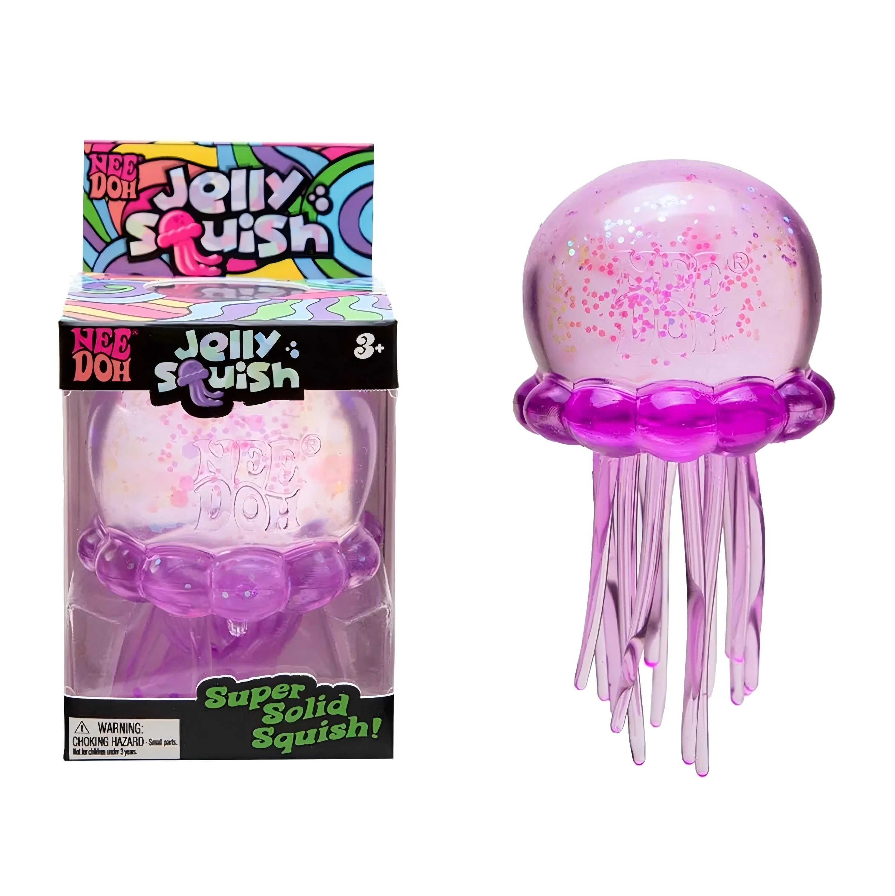 Schylling Nee Doh Jellyfish & Cube Squish Toy, Soft Jelly Squeeze Stress Relief Fidget Toy, Sensory NeeDoh for Kids & Adults image 3