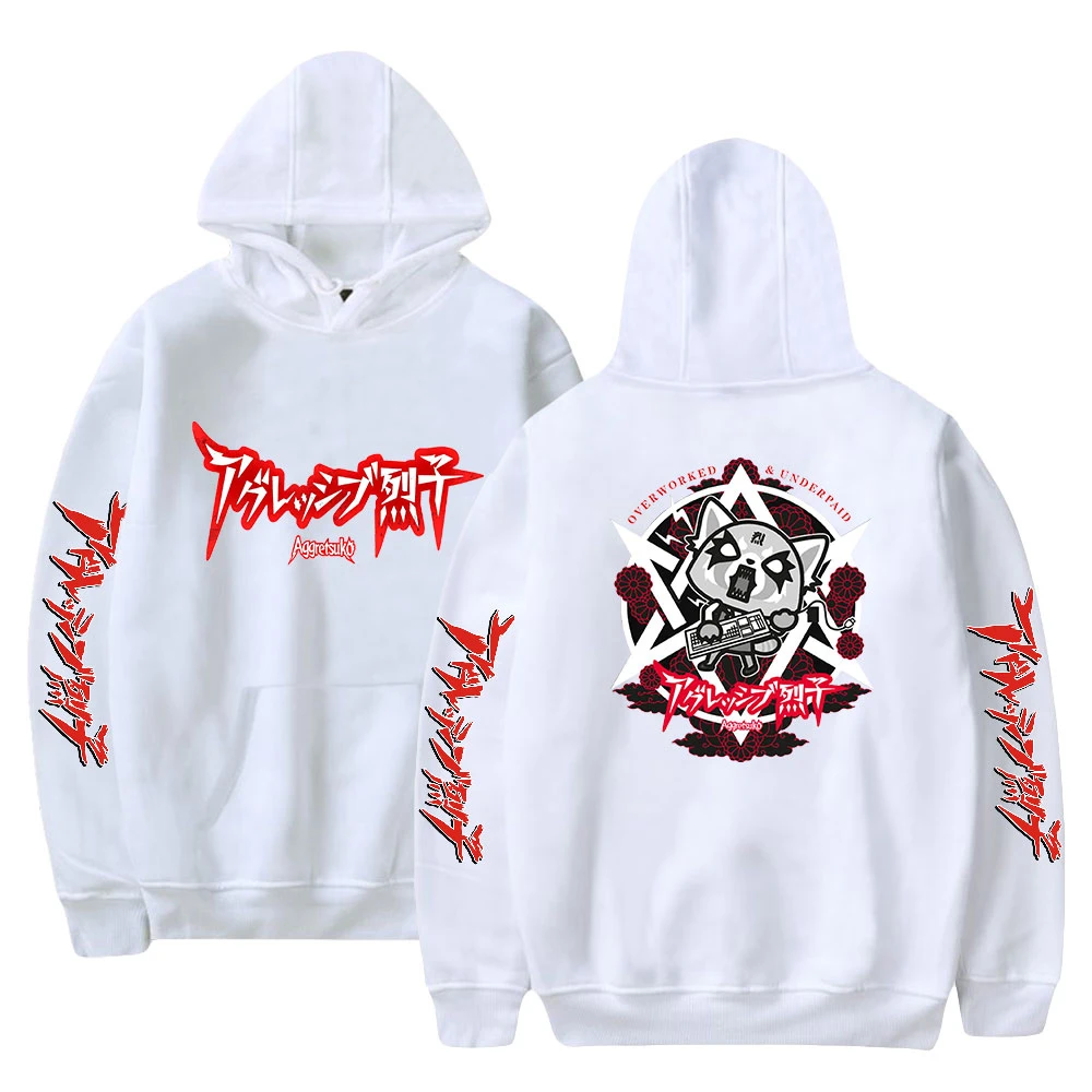 Cartoon Aggretsuko Hoodie Long Sleeve Sweatshirt Men Women's Pullover Harajuku Streetwear Adult Kids Unisex Clothes
