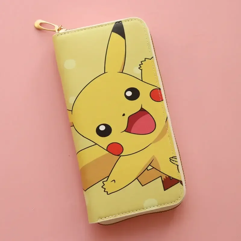 HOT Pikachu Pokémon Long Wallet Male and Female Students Anime Cartoon Large Capacity Mobile Phone Wallet Card Bag Clutch Bag