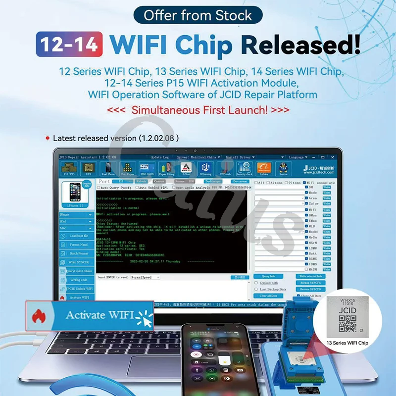 JCID JC V1S Pro P15 المضيف Wi_Fi وحدة WiFi رقاقة آيفون 12 13 14 15 16 سلسلة Unbind Wi.fi ومشكلة إصلاح Wi-Fi