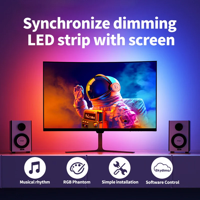 Lampa podświetlająca do monitora Smart Ambient PC Display Sync LED Strip Light RGB Dream Color Używana do dekoracji atmosfery komputera