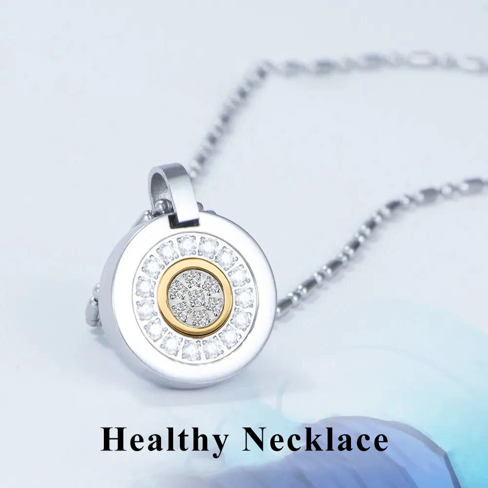 Energy Necklaces for Women Stainless Steel Jewelry Charms Zircon Pendant for Men with Lava Stones Reducing stress and Anxiety