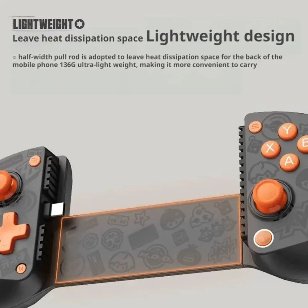 لوحات ألعاب GameSir X5lite المطاطية لوحدة تحكم IOS Android Type-C مع مشغلات الشعر الغشائية وعصي تأثير قاعة Gamesir