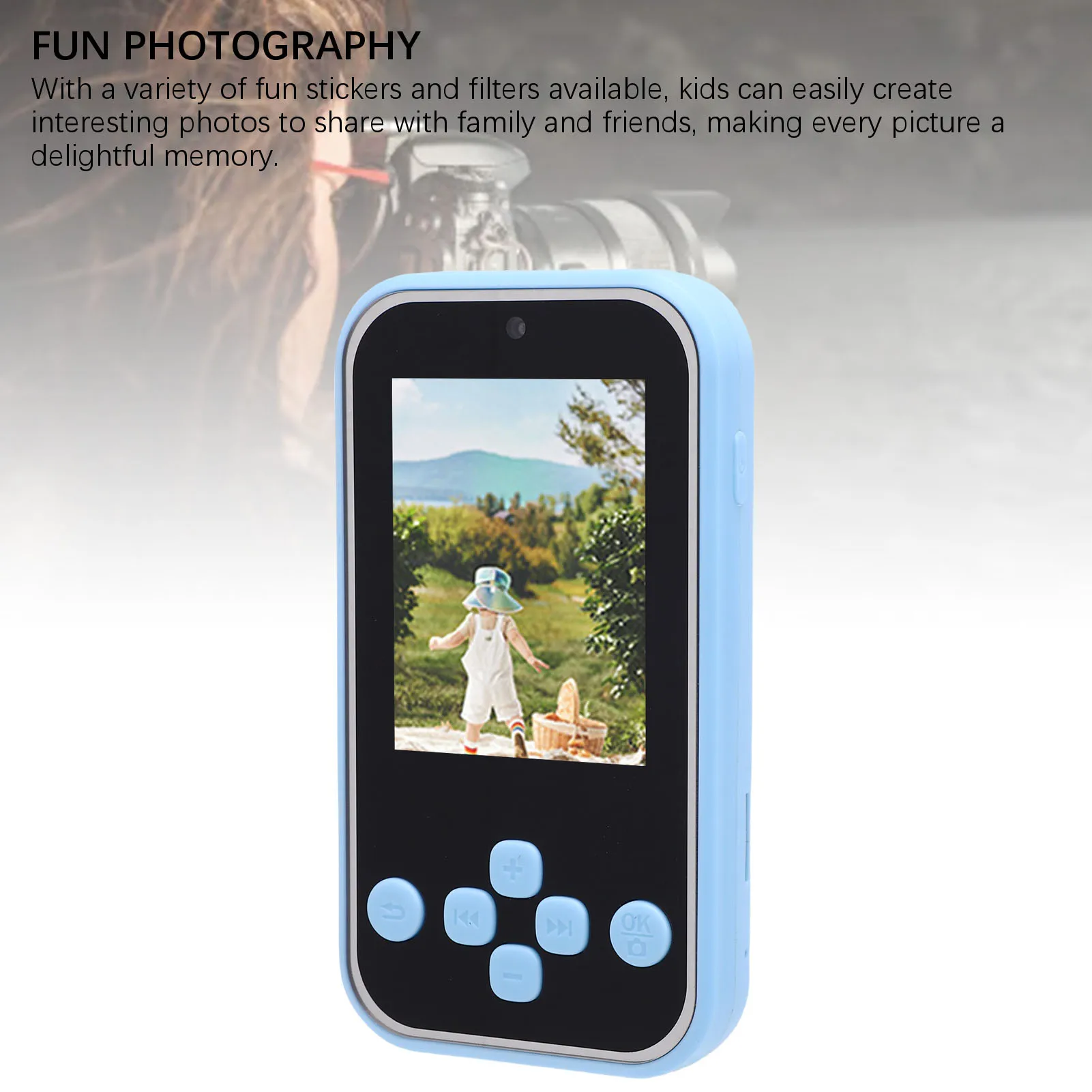 Kids Camera Auto Focus  Pattern Long Battery Life Built in Alarm Clock E Book Kids Camera MP3 Music Player for Student